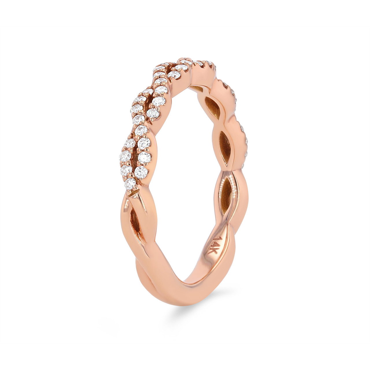 Artcarved Twist Full Diamond Wedding Band 1