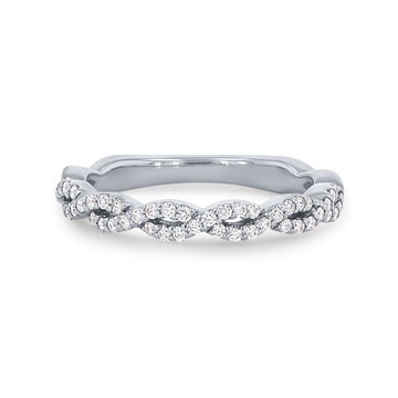 Artcarved Twist Full Diamond Wedding Band In White Gold 14K