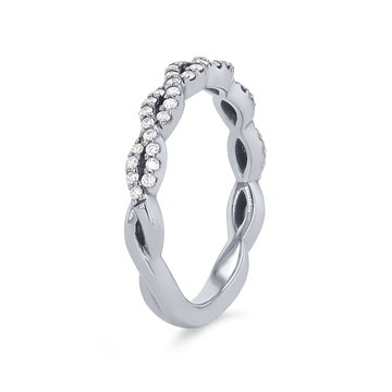 Artcarved Twist Full Diamond Wedding Band In White Gold 14K