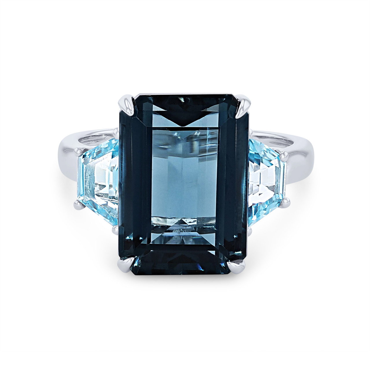 Three Stone London Blue Topaz Ring