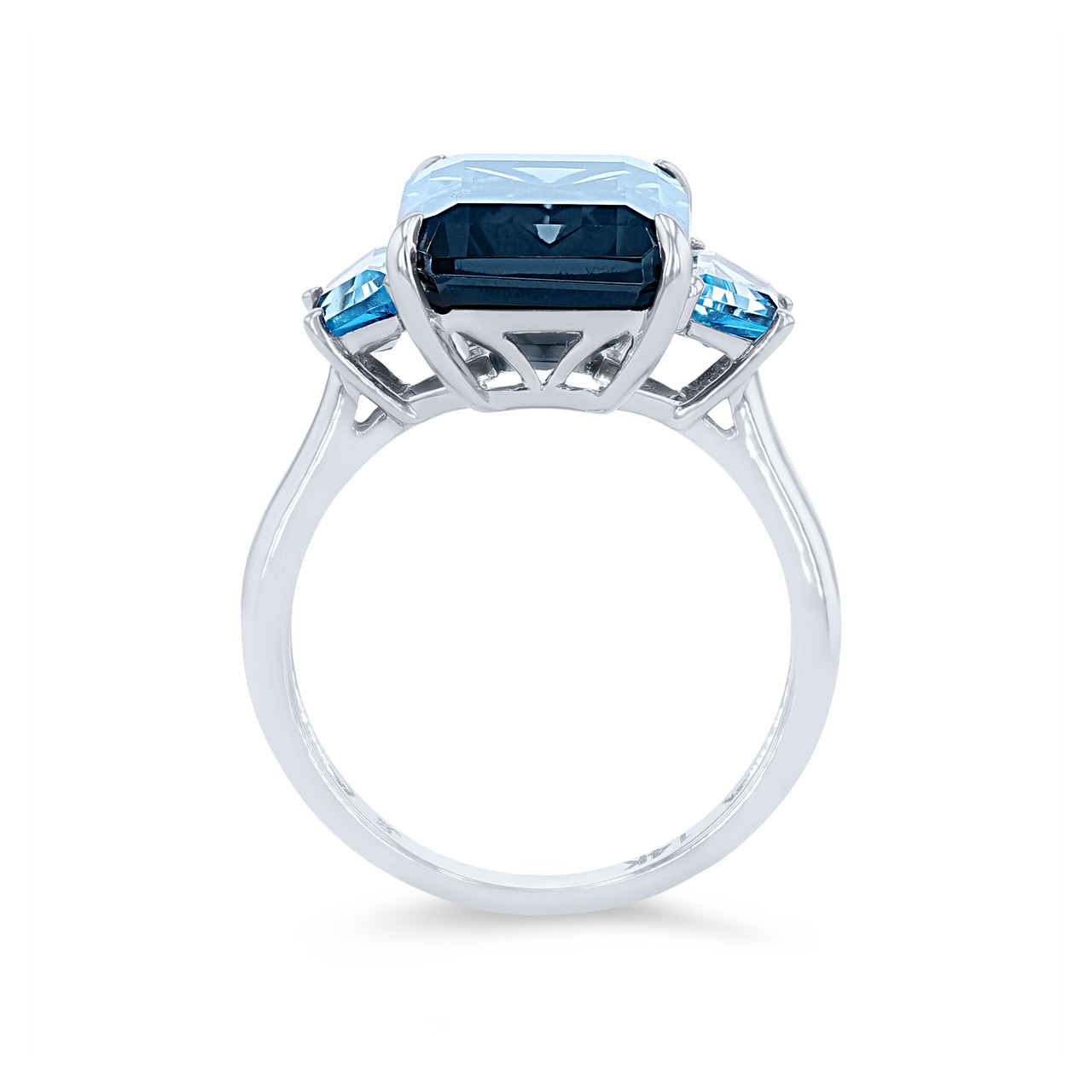 Three Stone London Blue Topaz Ring