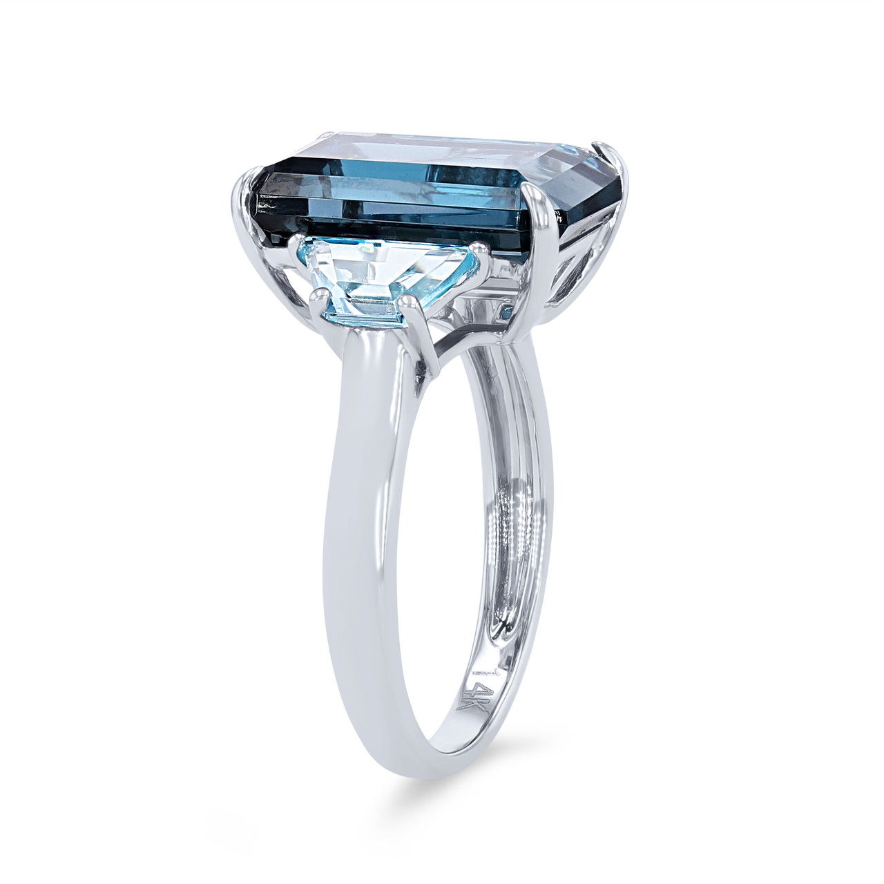 Three Stone London Blue Topaz Ring