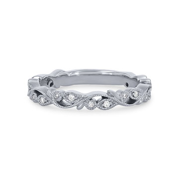 Artcarved Floral Filigree Wedding Band In White Gold 14K