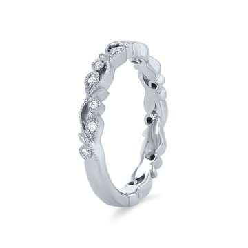 Artcarved Floral Filigree Wedding Band In White Gold 14K