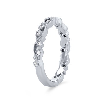 Artcarved Floral Filigree Wedding Band In White Gold 14K