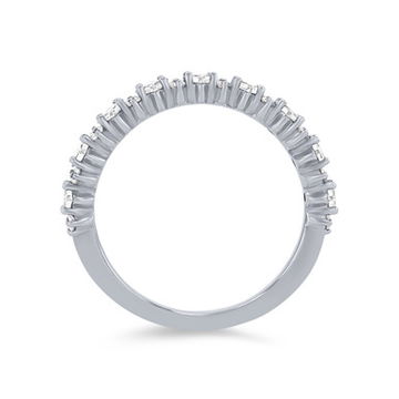 Offset Princess and Round Diamond Wedding Band