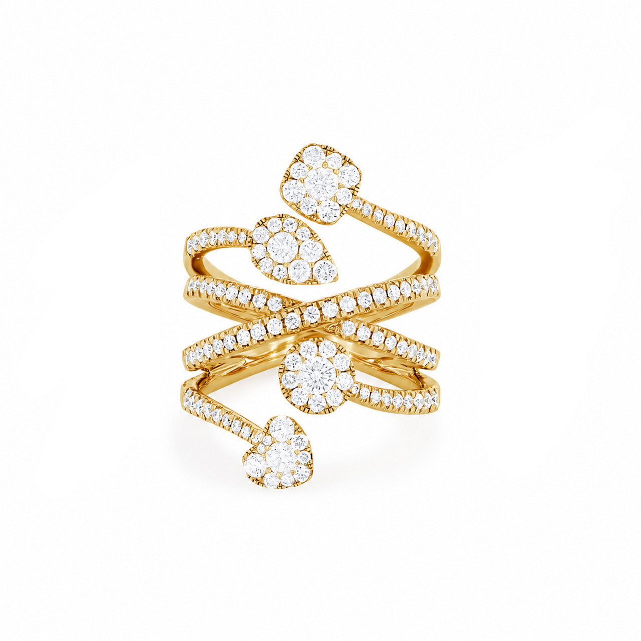 Multirow Diamond Shape Ring