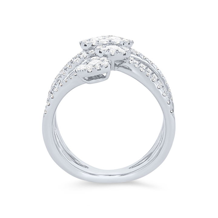 Rose Gold 18K Multirow Diamond Shape Ring