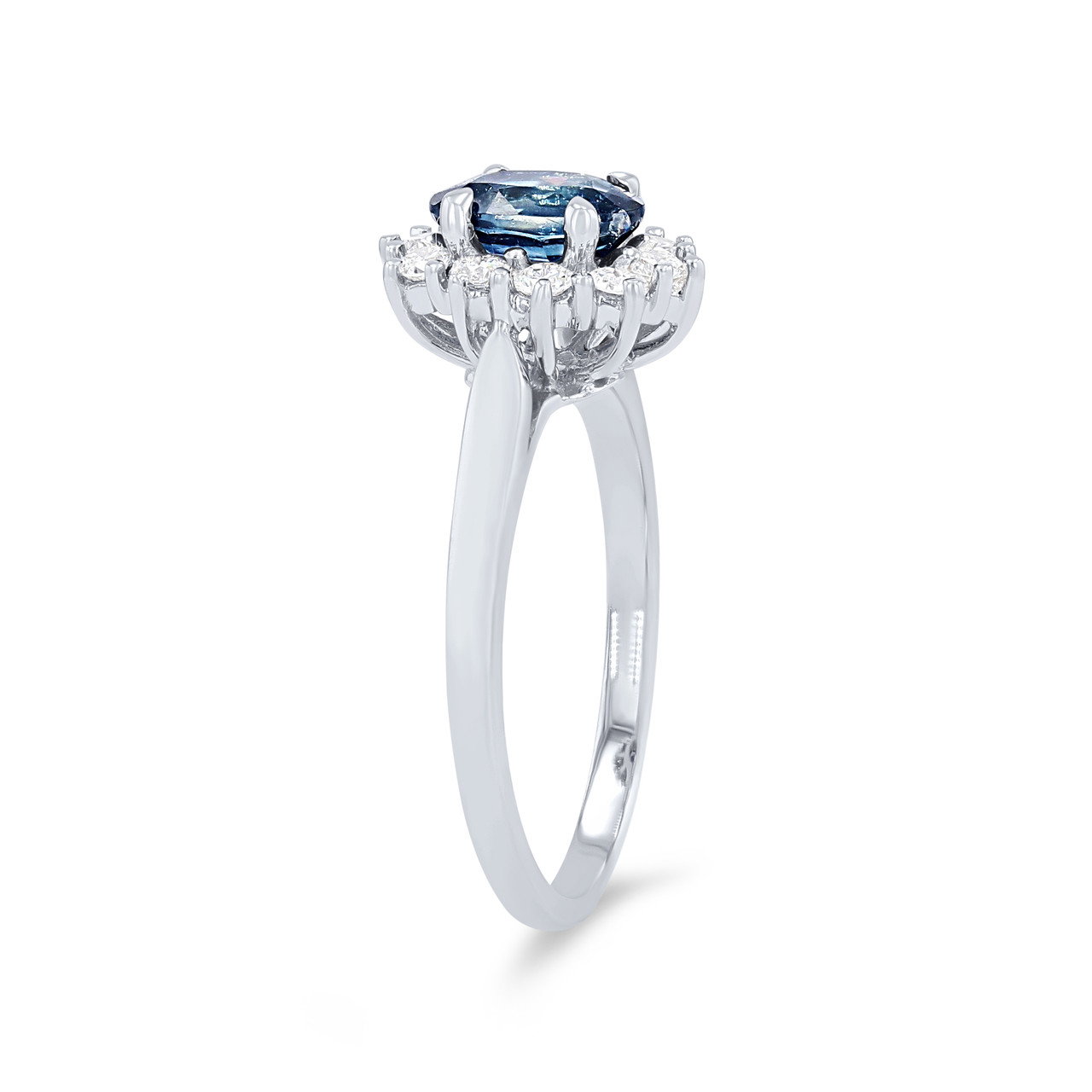 Oval Sapphire and Diamond Halo Ring 1