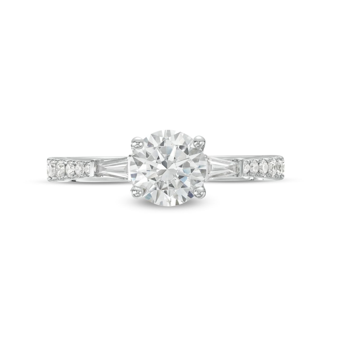 Three Stone Baguette Diamond Engagement Setting by Adorette
