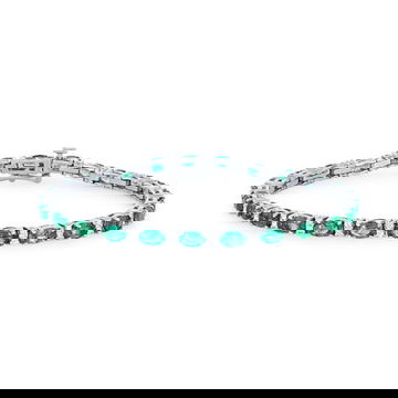 Alternating Emerald and Diamond Bracelet 0