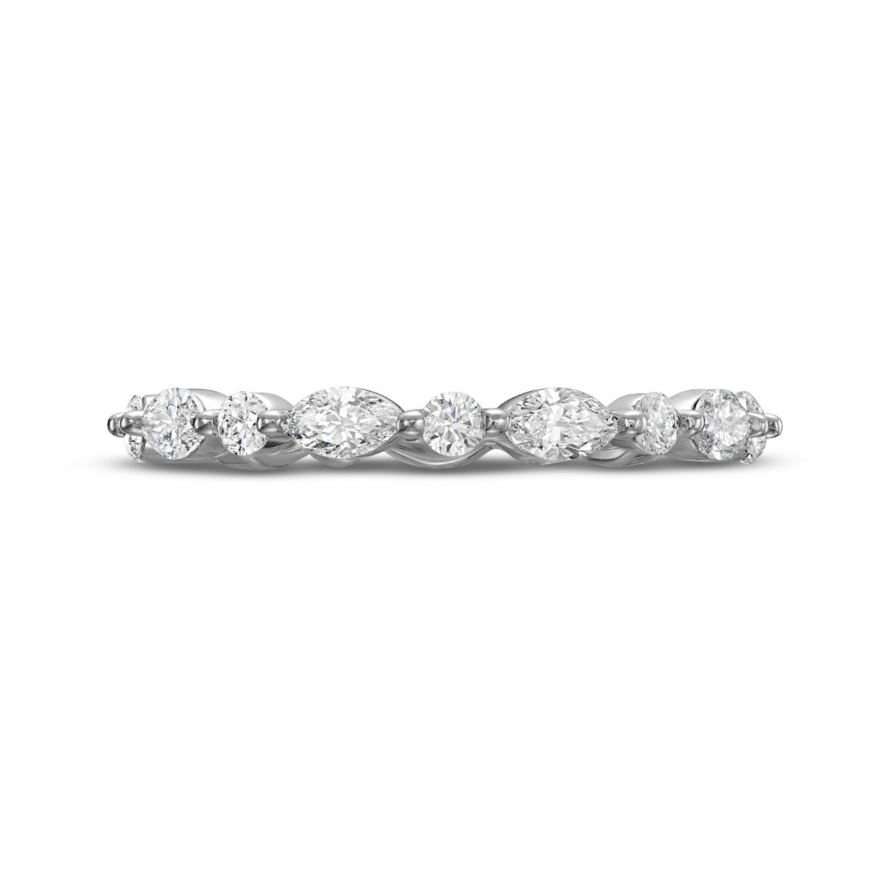 Alternating Marquise and Round Diamond Eternity Wedding Band by C. Gonshor
