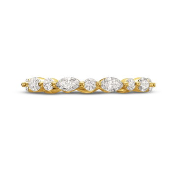 Alternating Marquise and Round Diamond Eternity Wedding Band by C. Gonshor In Yellow Gold 14K
