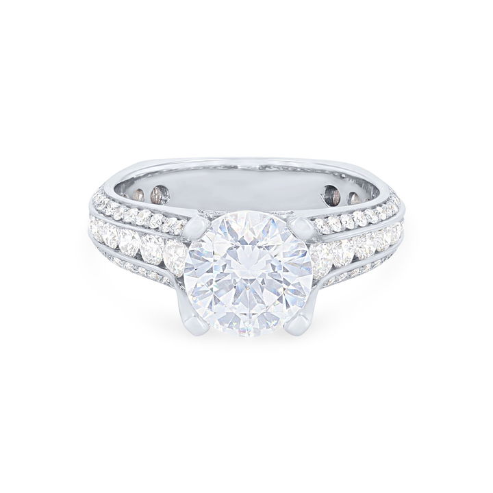 White Gold 18K Michael M. Strada Graduated Three Row Engagement Setting
