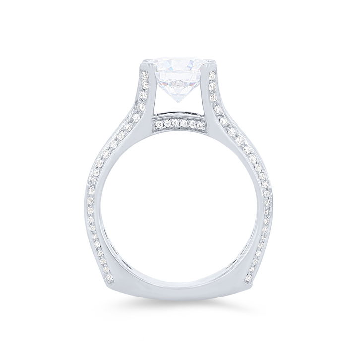 White Gold 18K Michael M. Strada Graduated Three Row Engagement Setting