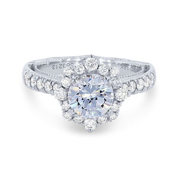 Verragio Venetian Alternating Halo Engagement Setting In Platinum