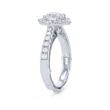 Verragio Venetian Alternating Halo Engagement Setting In Platinum