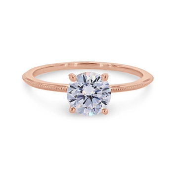 Solitaire Milgrain Knife Edge Engagement Setting