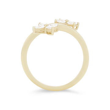 Simon G. Floral Marquise Diamond Bypass Ring