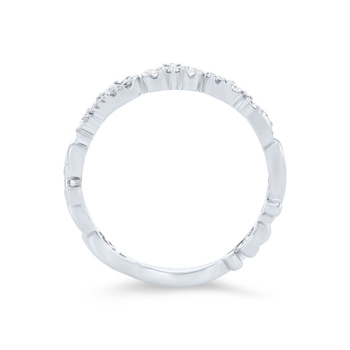 White Gold 14K Kirk Kara Angelique Artisan Crown Diamond Wedding Band