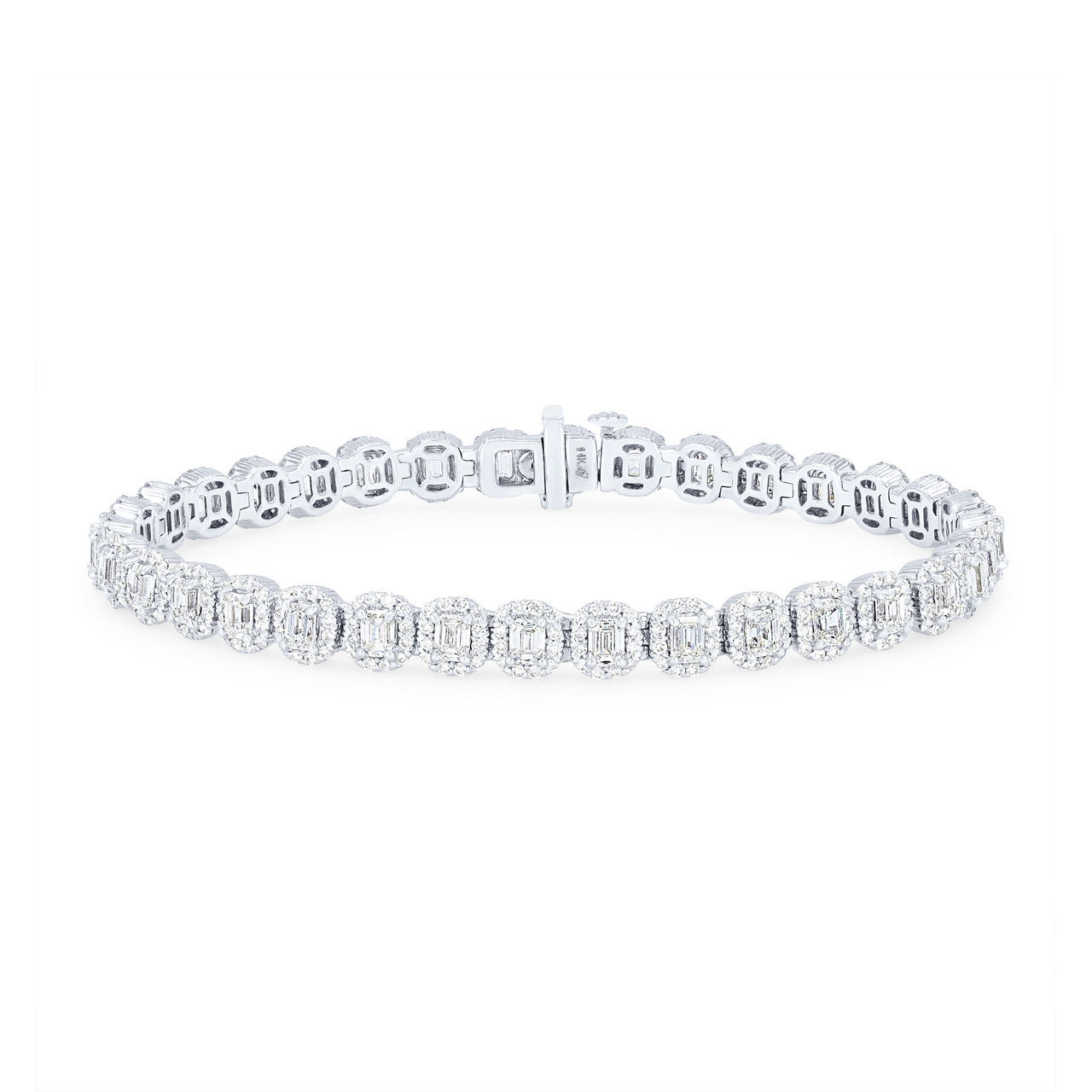 Emerald Diamond Halo Bracelet