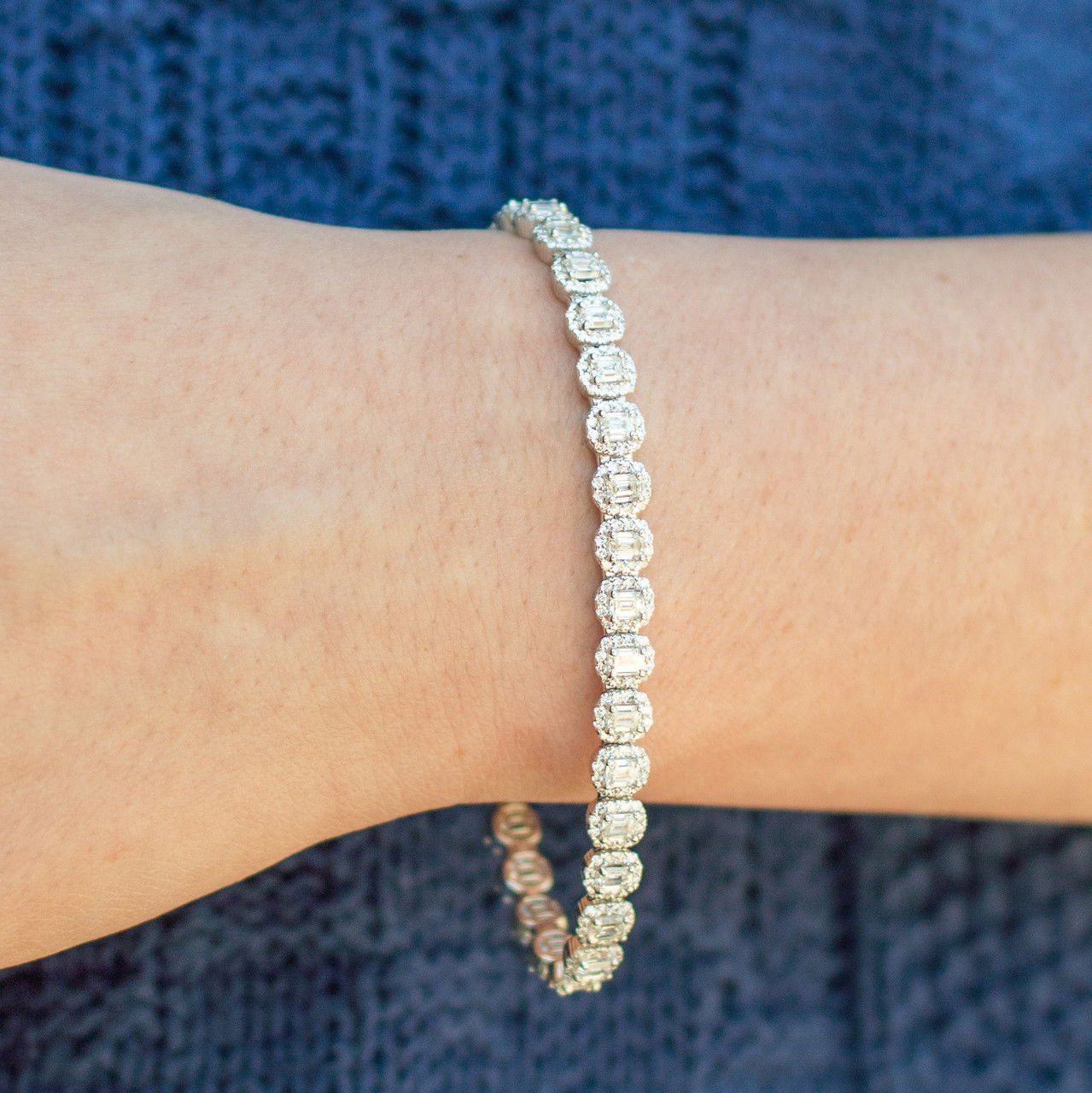 Emerald Diamond Halo Bracelet