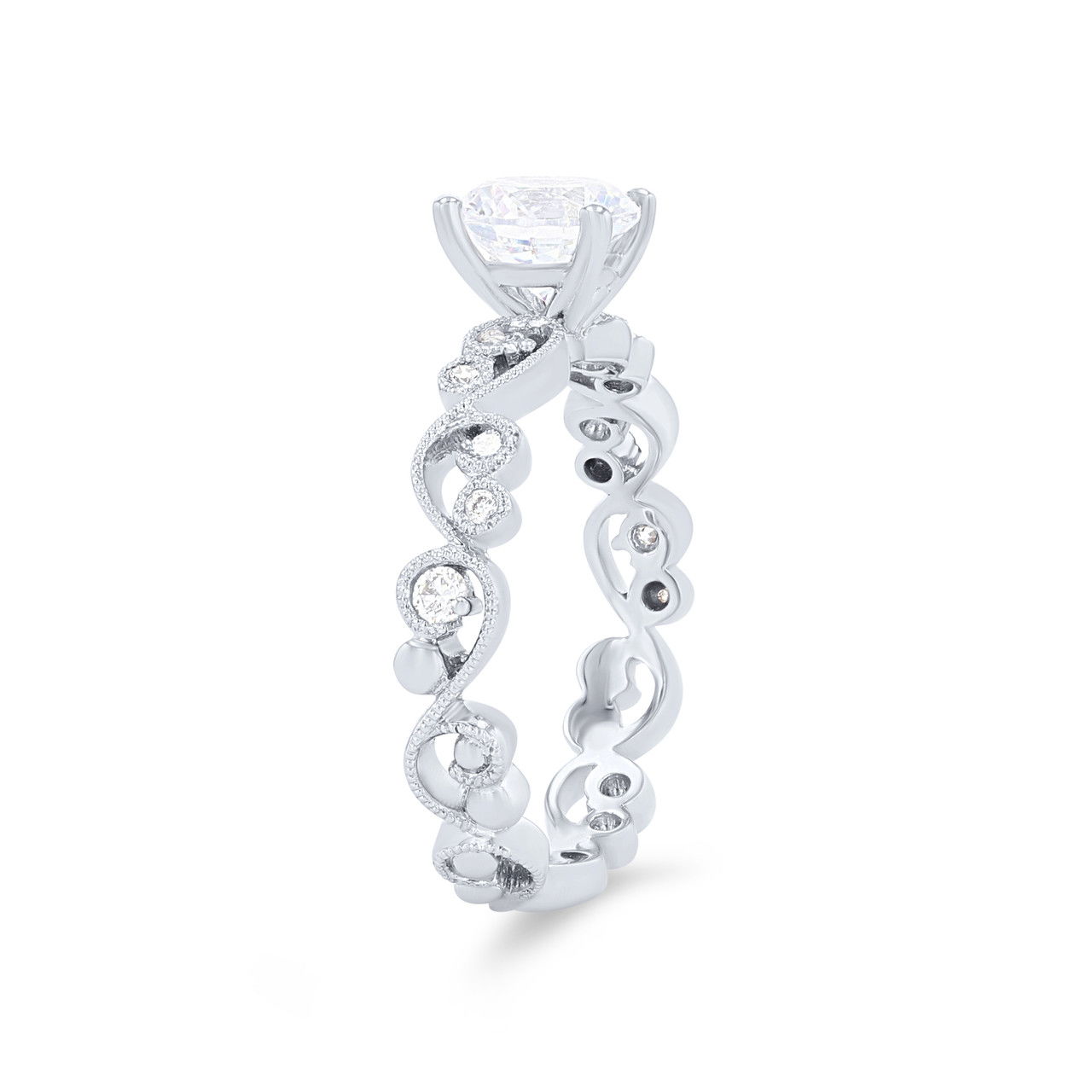 Kirk Kara Angelique Lace Milgrain Diamond Engagement Setting 1