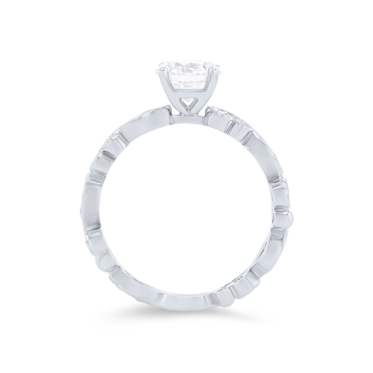 Kirk Kara Angelique Lace Milgrain Diamond Engagement Setting 4