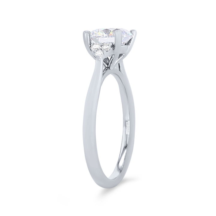 White Gold 14K Diamond Cluster Engagement Setting