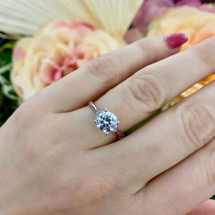 White Gold 14K Diamond Cluster Engagement Setting