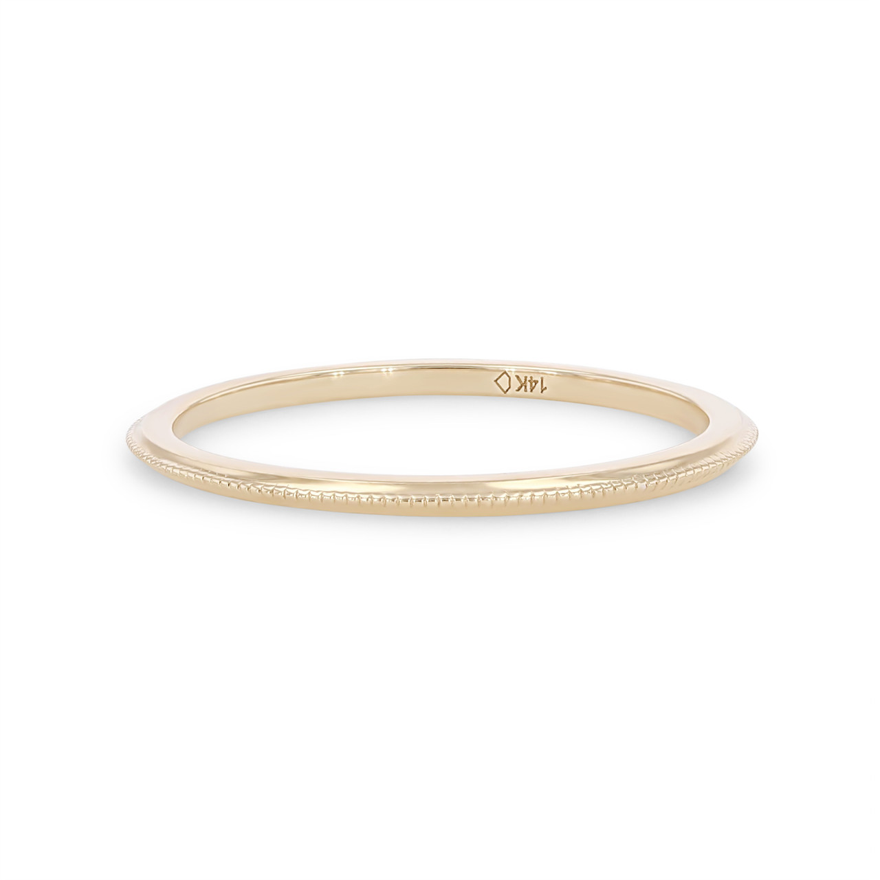 Milgrain Knife Edge Wedding Band 0