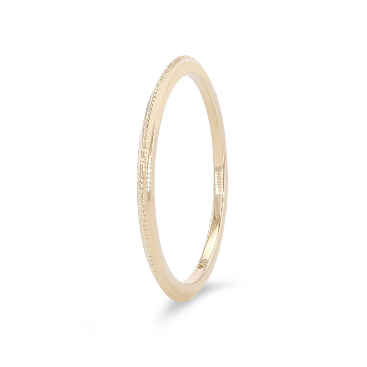 Milgrain Knife Edge Wedding Band 1