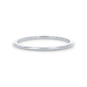 Milgrain Knife Edge Wedding Band In White Gold 14K