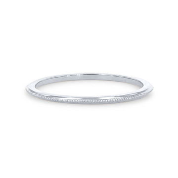 Milgrain Knife Edge Wedding Band In White Gold 14K