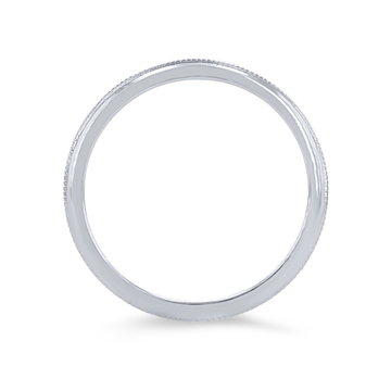 Milgrain Knife Edge Wedding Band In White Gold 14K