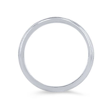Milgrain Knife Edge Wedding Band In White Gold 14K