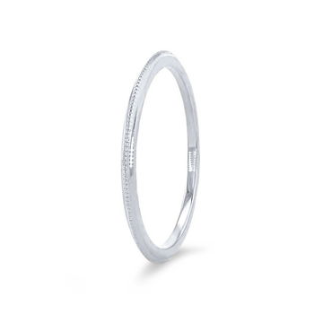 Milgrain Knife Edge Wedding Band In White Gold 14K