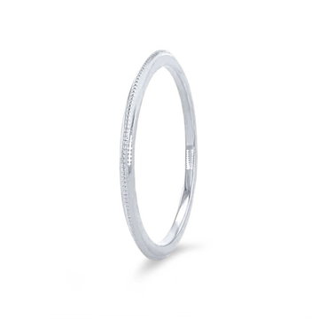 Milgrain Knife Edge Wedding Band In White Gold 14K