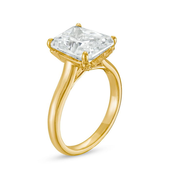 Cathedral Diamond Head Engagement Setting By C. Gonshor In Yellow Gold 14K
