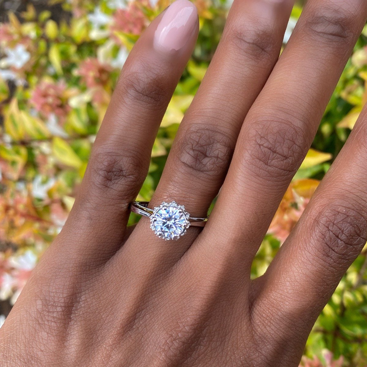 Tacori Sculpted Crescent Halo Engagement Setting Diamonds Direct