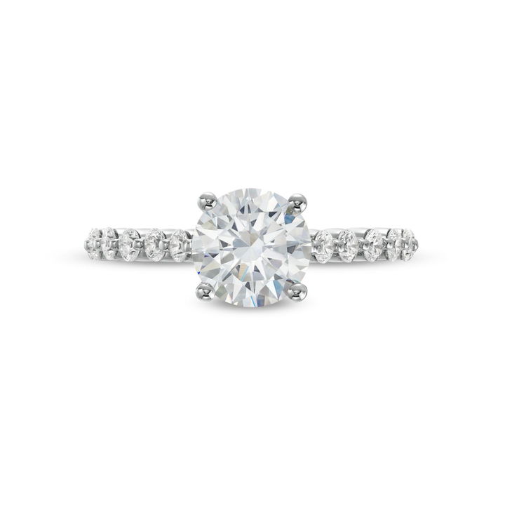 White Gold 14K Single Prong Diamond Engagement Setting by Diamonds Direct Designs