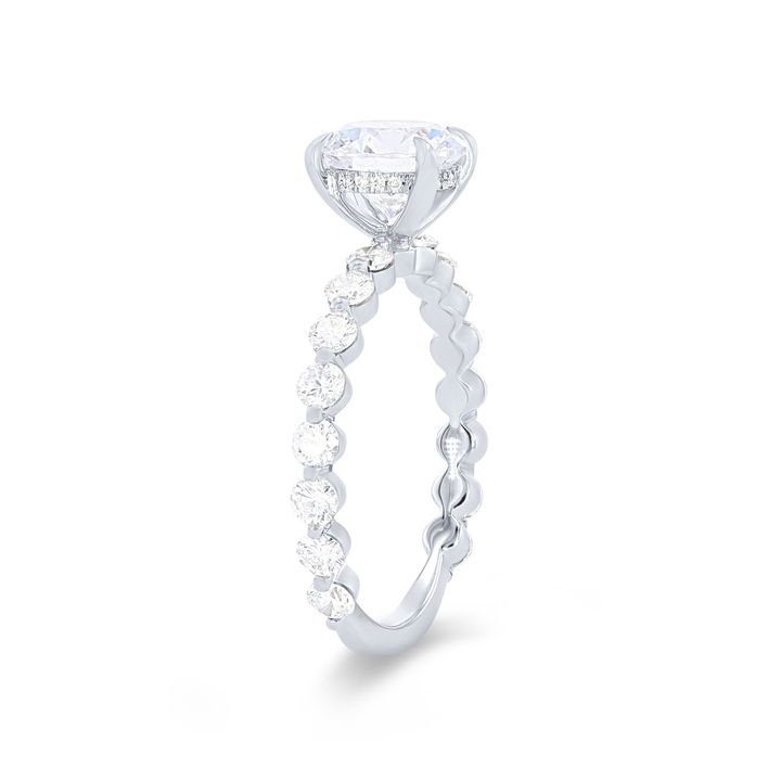White Gold 18K Michael M. Crown Single Prong Engagement Setting