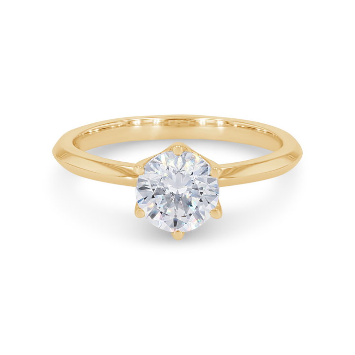 A. Jaffe Six Prong Hidden Diamond Engagement Setting In Yellow Gold 14K