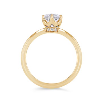 A. Jaffe Six Prong Hidden Diamond Engagement Setting In Yellow Gold 14K