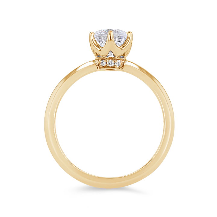 A. Jaffe Six Prong Hidden Diamond Engagement Setting In Yellow Gold 14K
