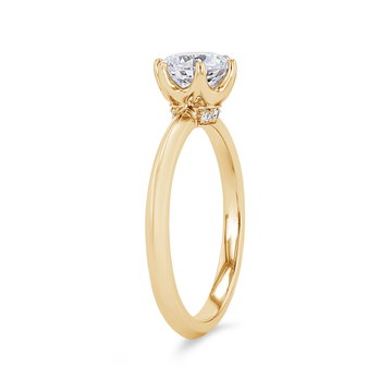 A. Jaffe Six Prong Hidden Diamond Engagement Setting In Yellow Gold 14K