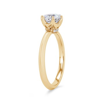A. Jaffe Six Prong Hidden Diamond Engagement Setting In Yellow Gold 14K
