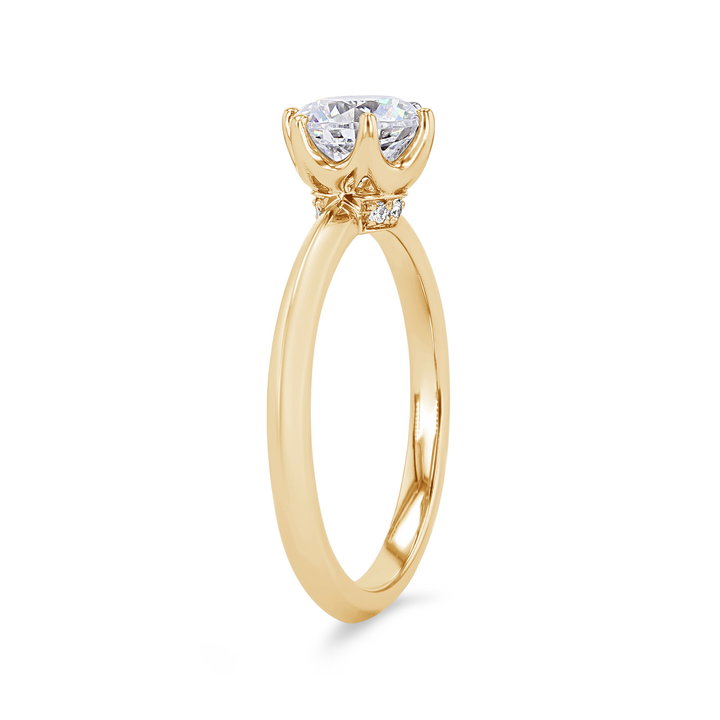 A. Jaffe Six Prong Hidden Diamond Engagement Setting In Yellow Gold 14K