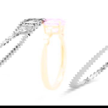 Pink Amethyst and Diamond Scallop Ring