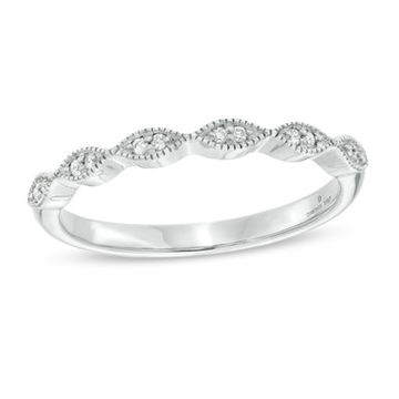 Petite Marquise Frame Milgrain Wedding Band by Diamonds Direct Designs 5